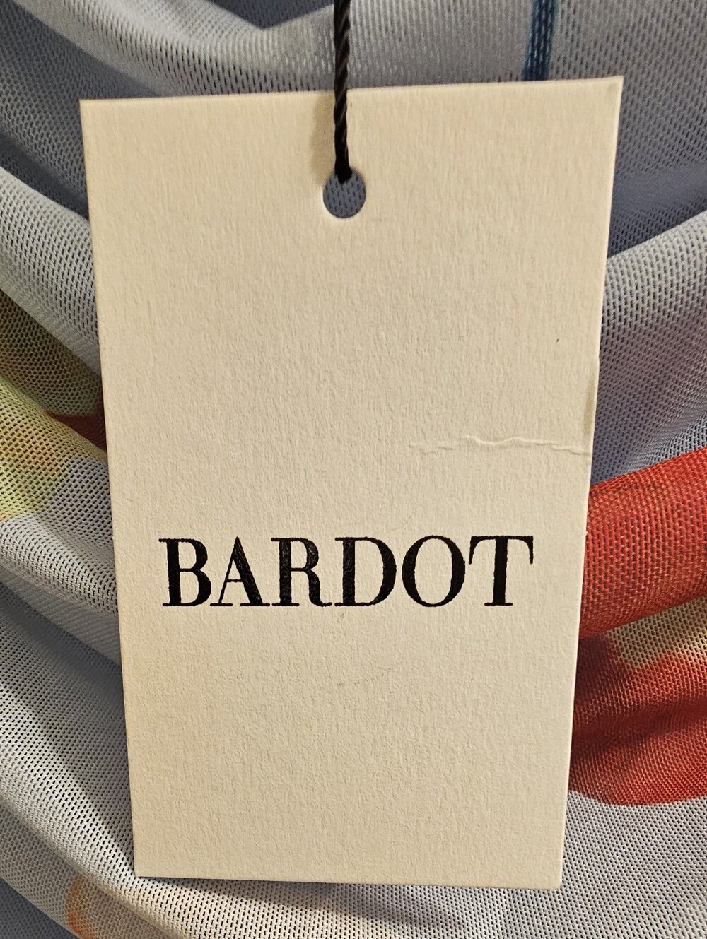 Bardot Light Blue Maxi Dress with Red-Orange Floral Print - Picture 3 of 4